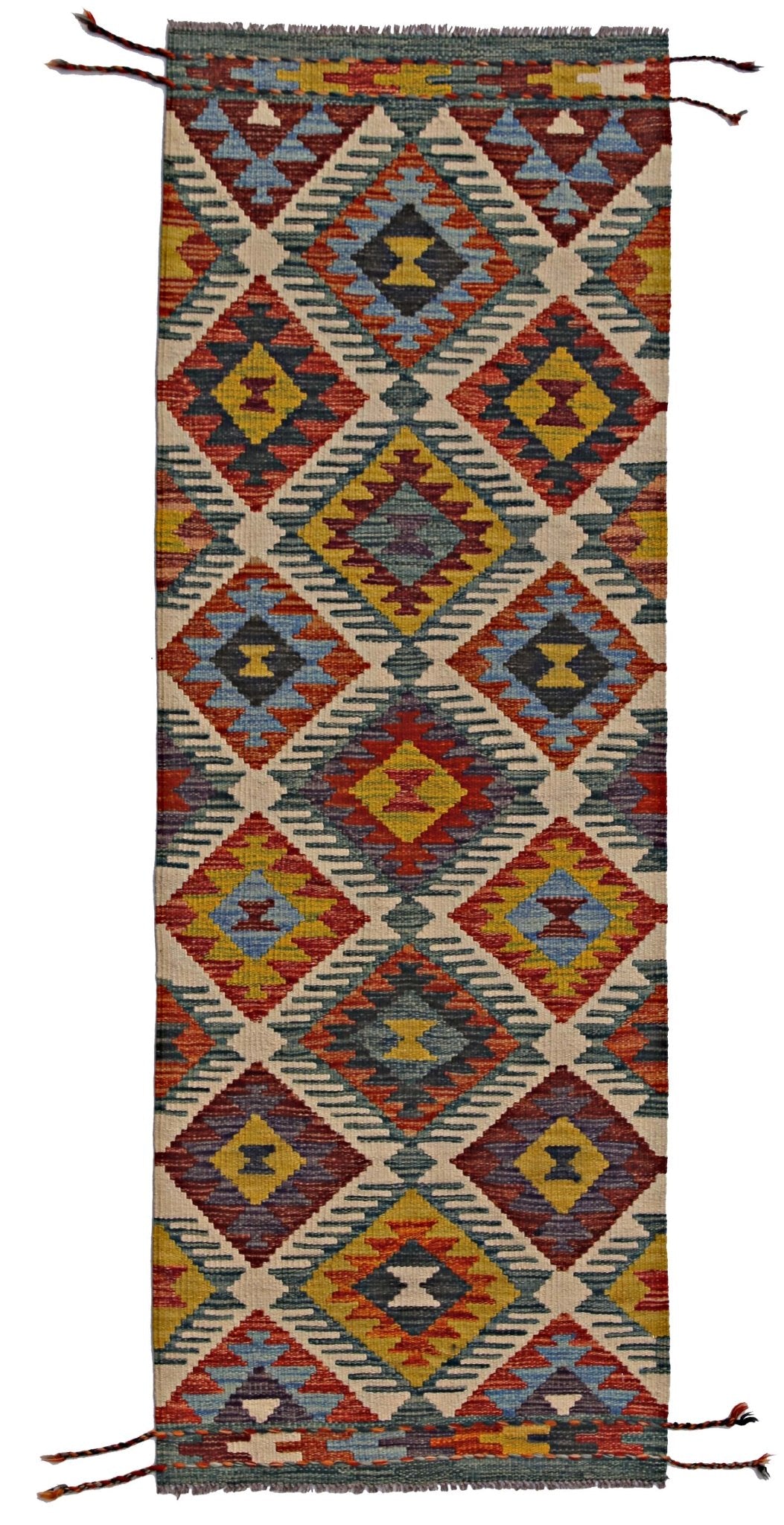 Handmade Maimana Killim Hallway Runner | 186 x 65 cm | 6'2" x 2'2" - Najaf Rugs & Textile