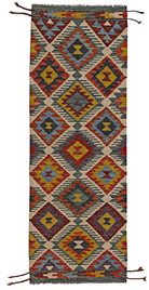 Handmade Maimana Killim Hallway Runner | 186 x 65 cm | 6'2" x 2'2" - Najaf Rugs & Textile