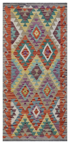 Handmade Maimana Killim Hallway Runner | 191 x 93 cm | 6'4" x 3'1" - Najaf Rugs & Textile