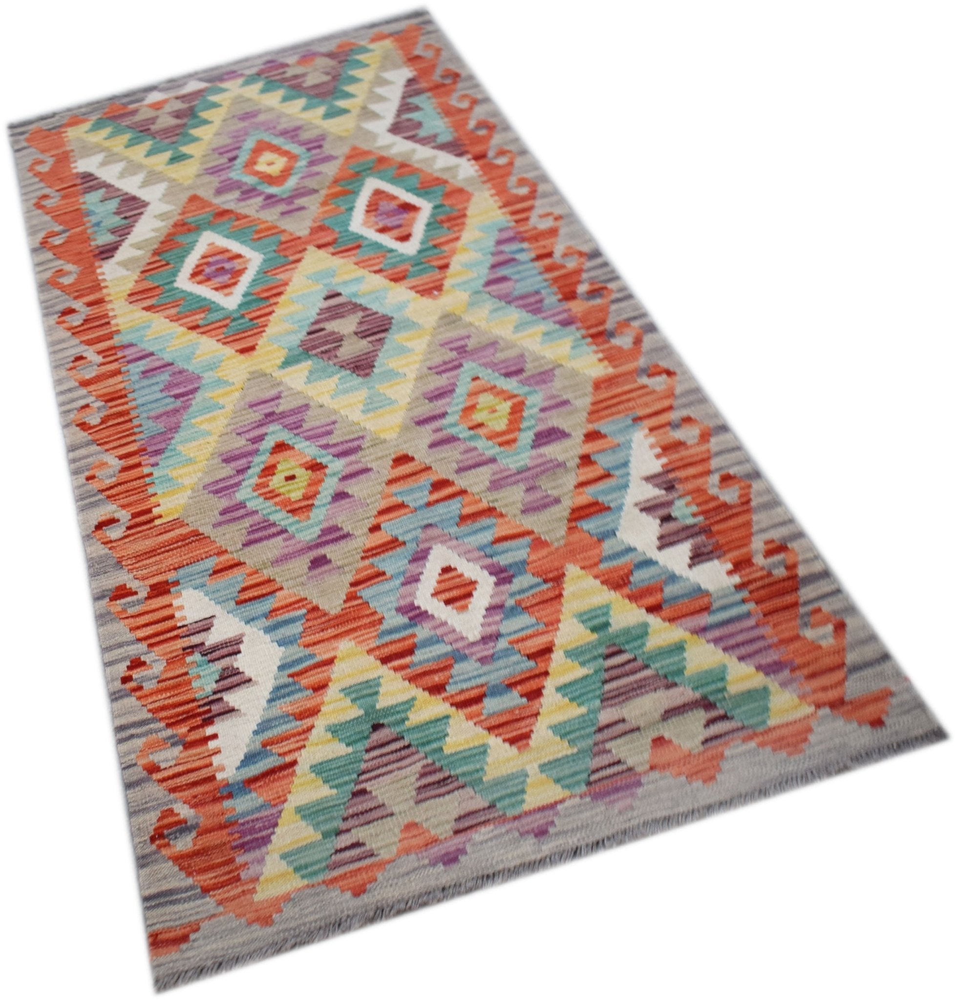 Handmade Maimana Killim Hallway Runner | 191 x 93 cm | 6'4" x 3'1" - Najaf Rugs & Textile