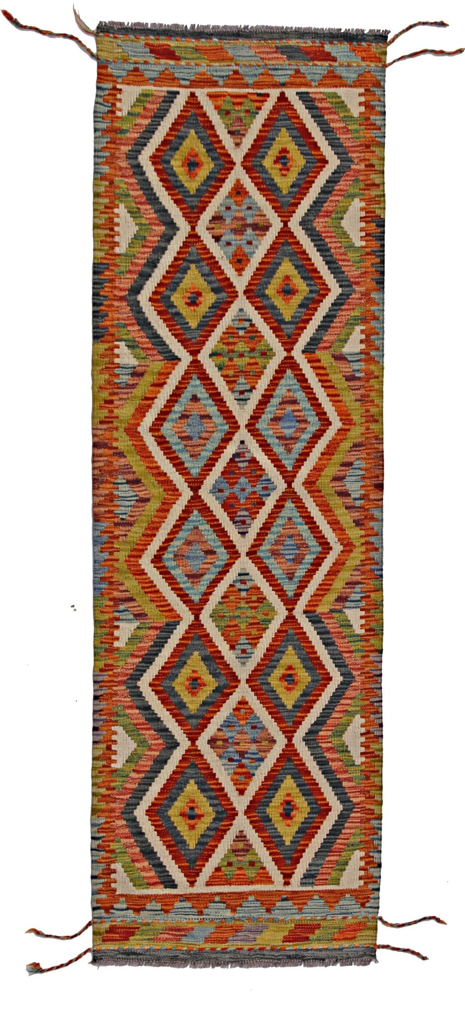 Handmade Maimana Killim Hallway Runner | 194 x 63 cm | 6'5" x 2'1" - Najaf Rugs & Textile