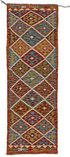 Handmade Maimana Killim Hallway Runner | 194 x 66 cm | 6'5" x 2'6" - Najaf Rugs & Textile