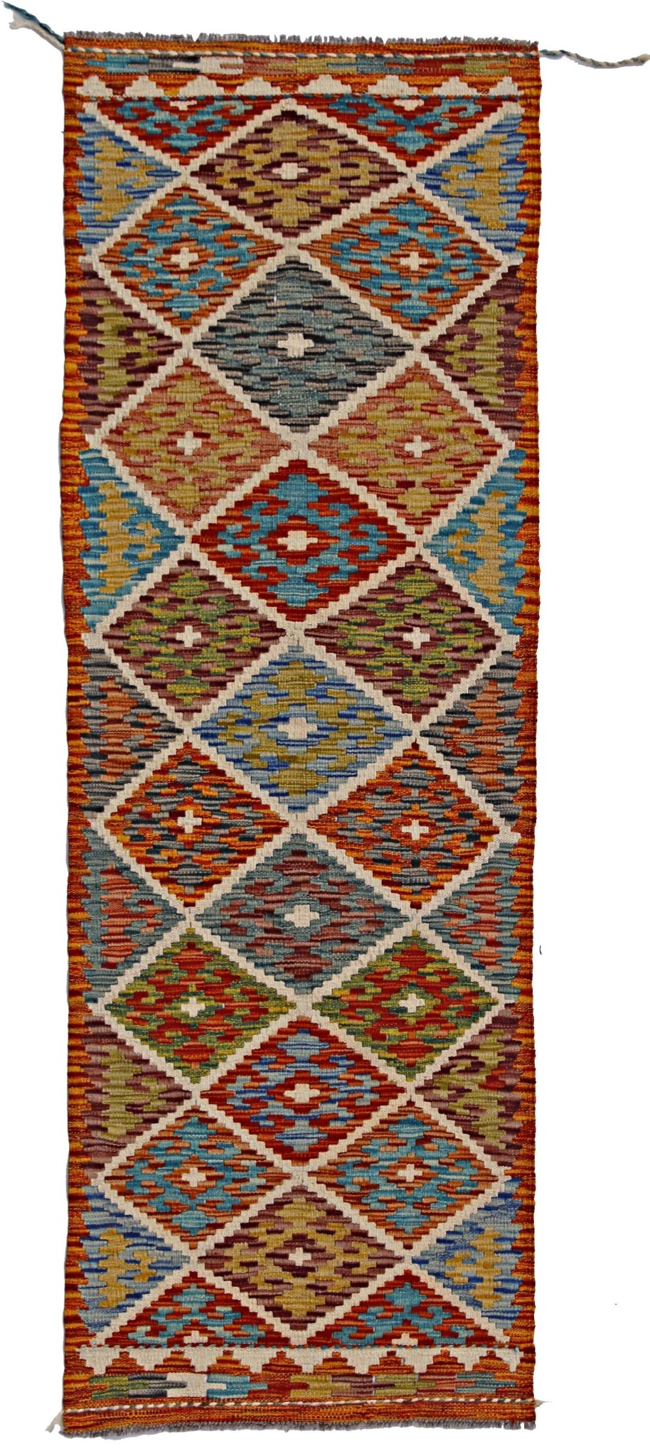 Handmade Maimana Killim Hallway Runner | 194 x 66 cm | 6'5" x 2'6" - Najaf Rugs & Textile