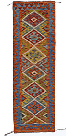 Handmade Maimana Killim Hallway Runner | 195 x 64 cm | 6'5" x 2'2" - Najaf Rugs & Textile