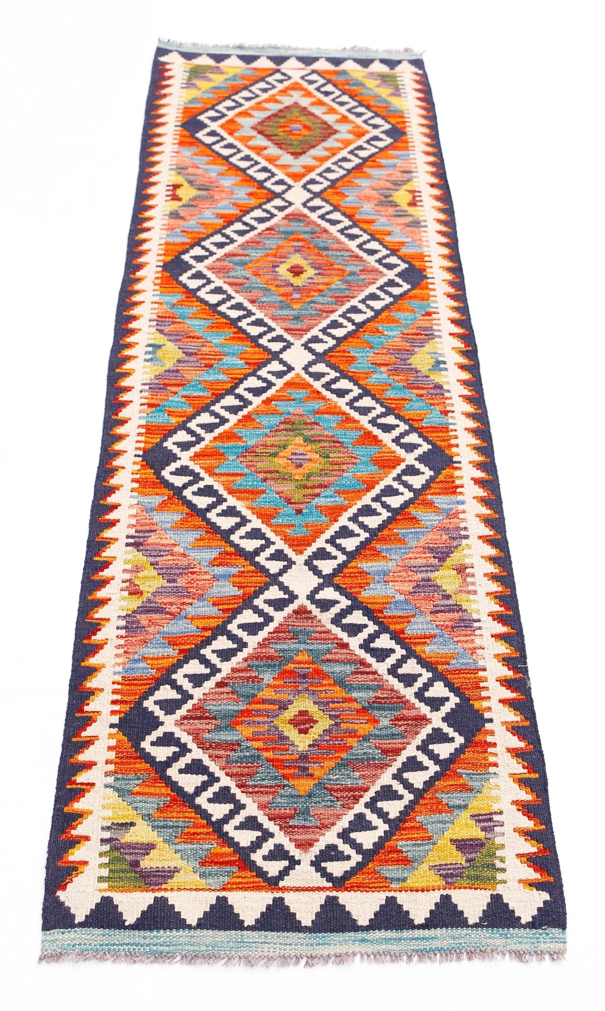 Handmade Maimana Killim Hallway Runner | 197 x 68 cm | 6'6" x 2'3" - Najaf Rugs & Textile