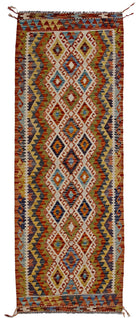 Handmade Maimana Killim Hallway Runner | 232 x 88 cm | 7'8" x 2'11" - Najaf Rugs & Textile