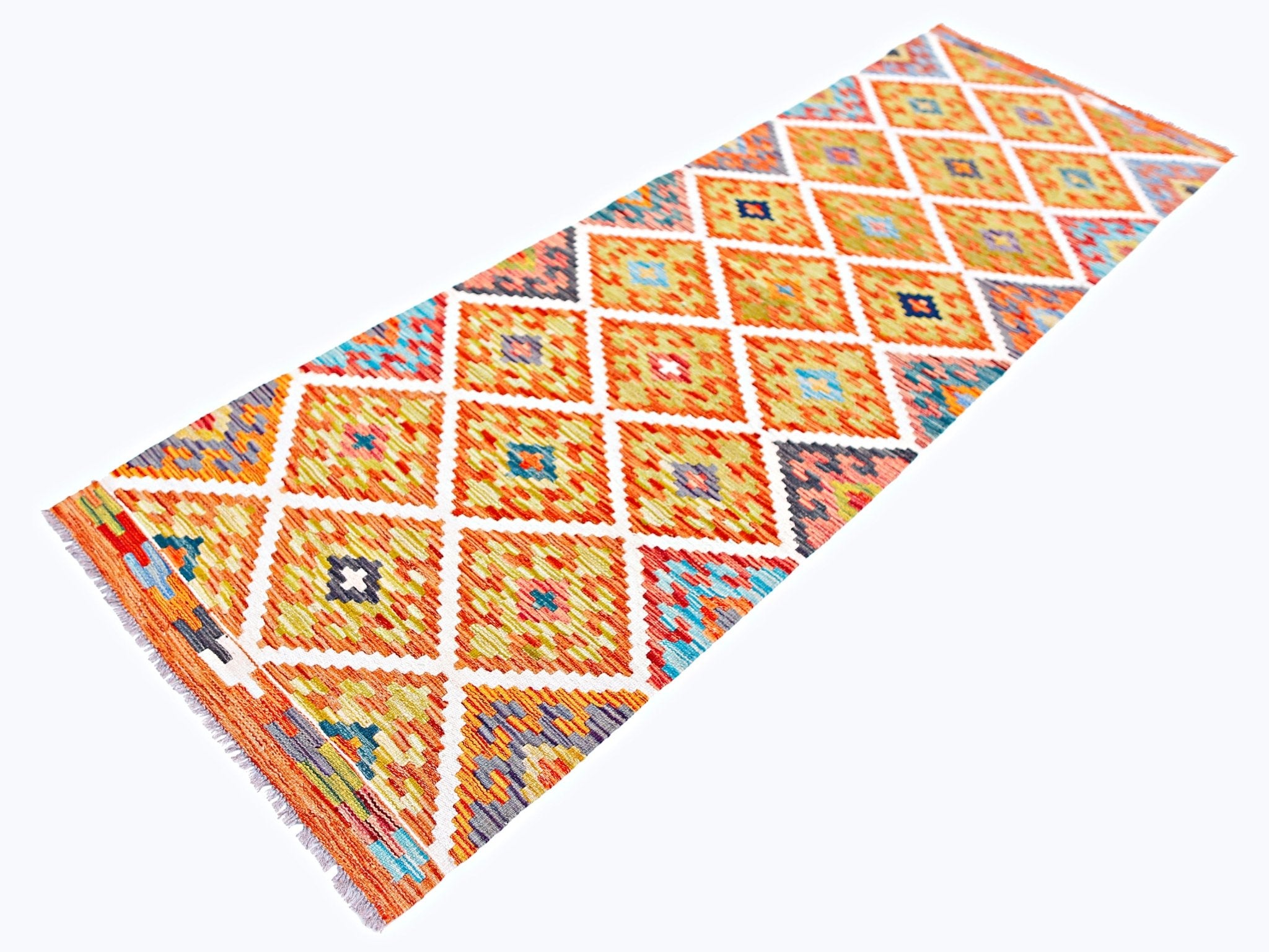 Handmade Maimana Killim Hallway Runner | 240 x 80 cm | 7'11" x 2'8" - Najaf Rugs & Textile