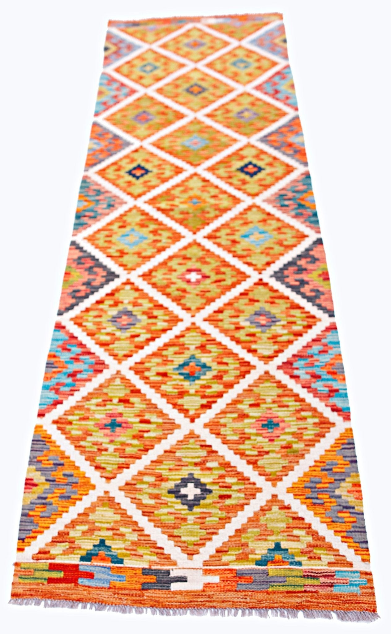 Handmade Maimana Killim Hallway Runner | 240 x 80 cm | 7'11" x 2'8" - Najaf Rugs & Textile