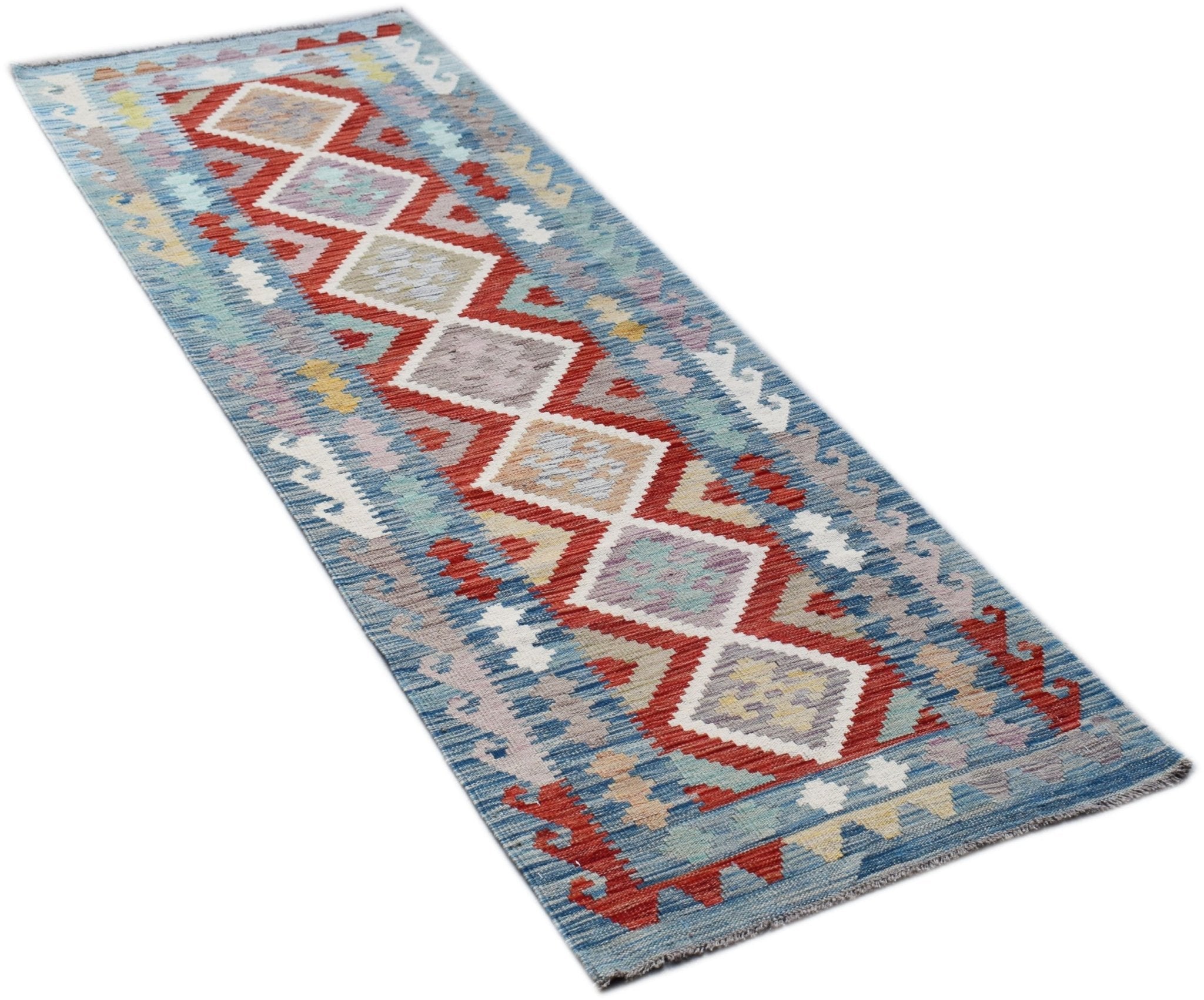 Handmade Maimana Killim Hallway Runner | 241 x 81 cm | 7'11" x 2'8" - Najaf Rugs & Textile