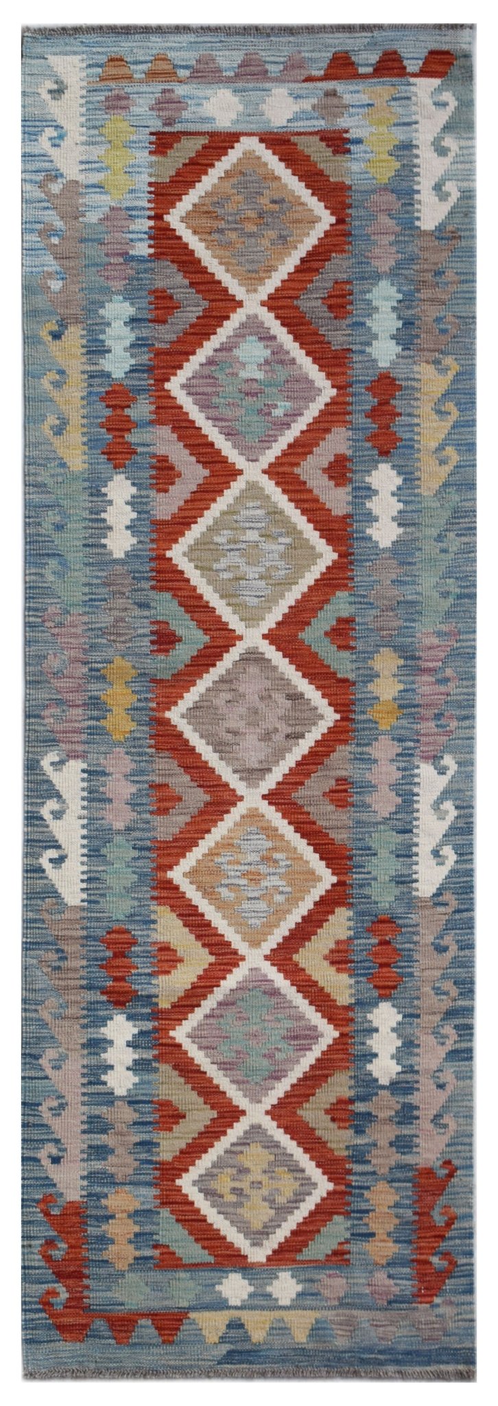 Handmade Maimana Killim Hallway Runner | 241 x 81 cm | 7'11" x 2'8" - Najaf Rugs & Textile