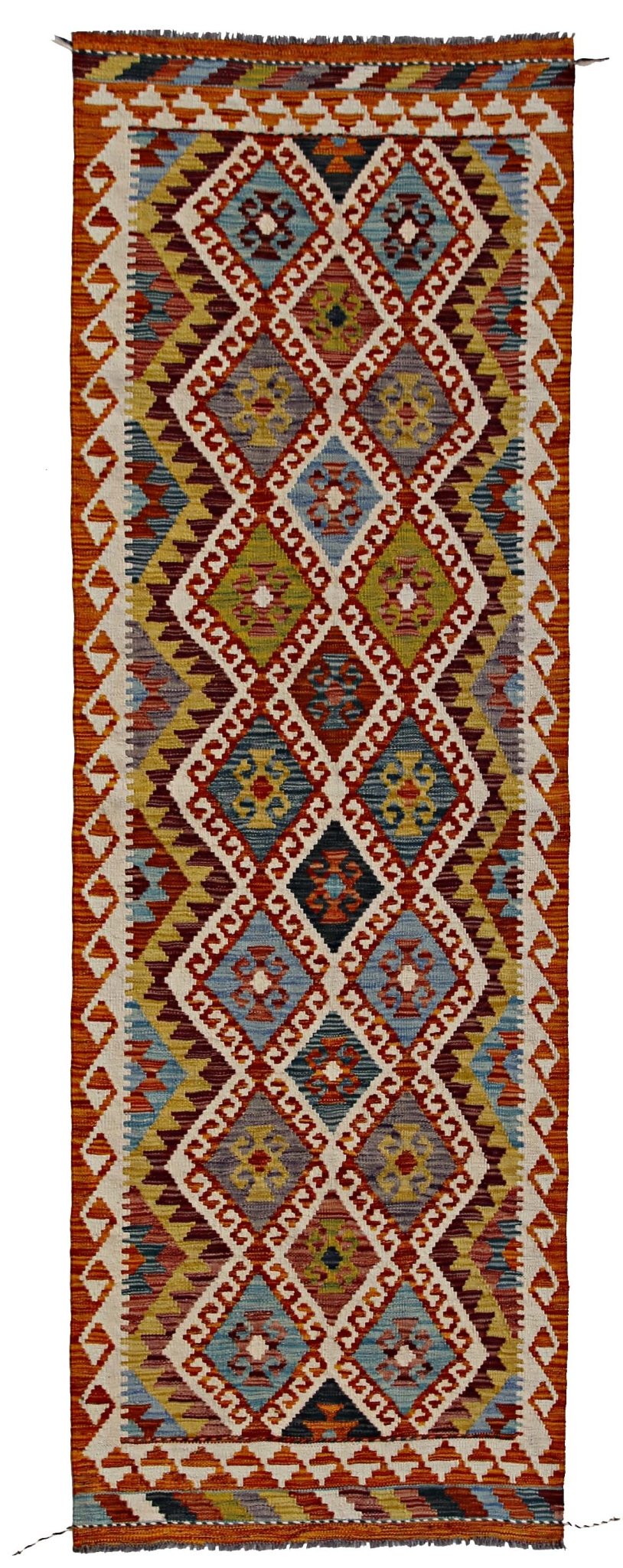 Handmade Maimana Killim Hallway Runner | 243 x 84 cm | 8' x 2'9" - Najaf Rugs & Textile