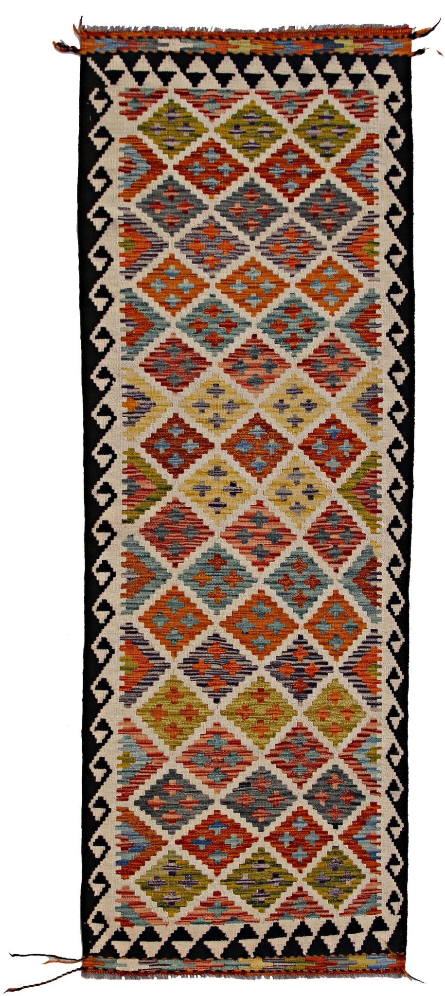 Handmade Maimana Killim Hallway Runner | 245 x 83 cm | 8'1" x 2'9" - Najaf Rugs & Textile