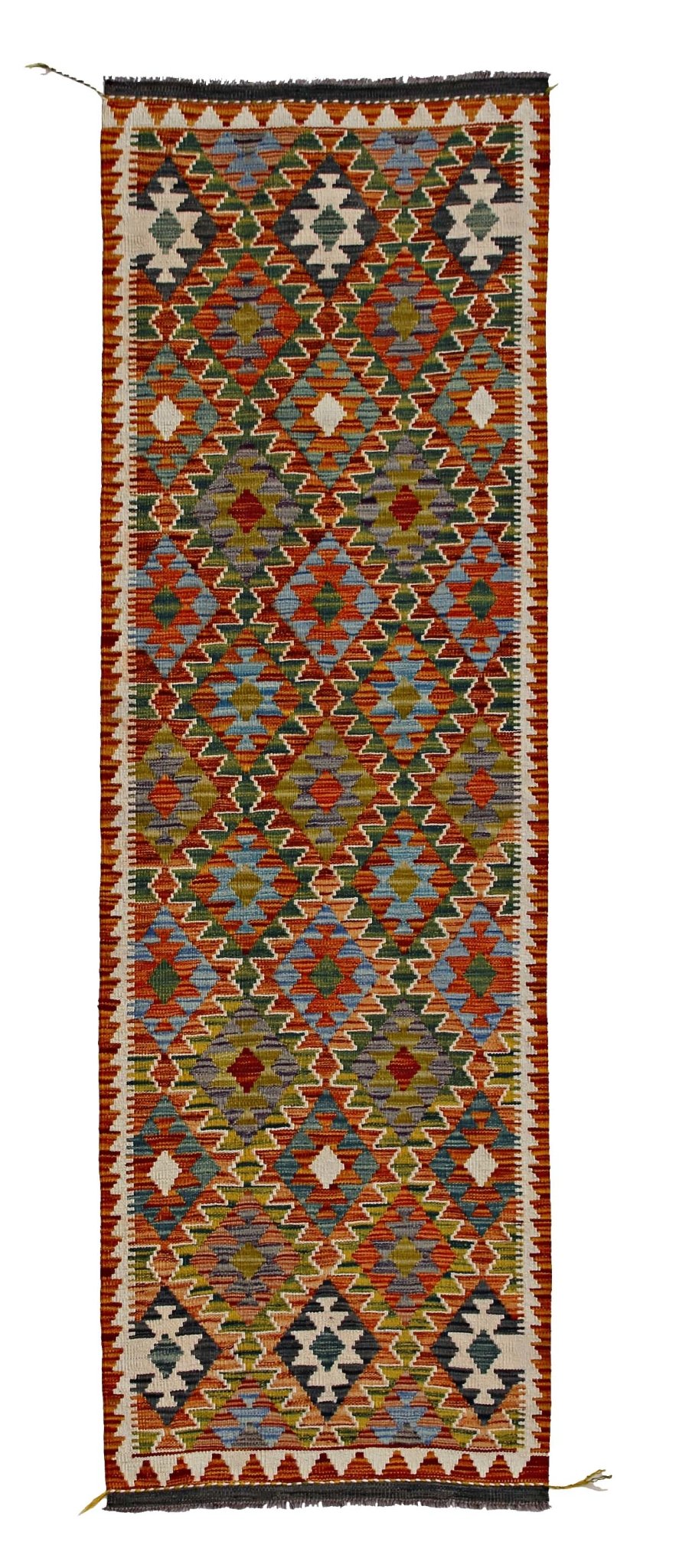 Handmade Maimana Killim Hallway Runner | 246 x 78 cm | 8'1" x 2'7" - Najaf Rugs & Textile