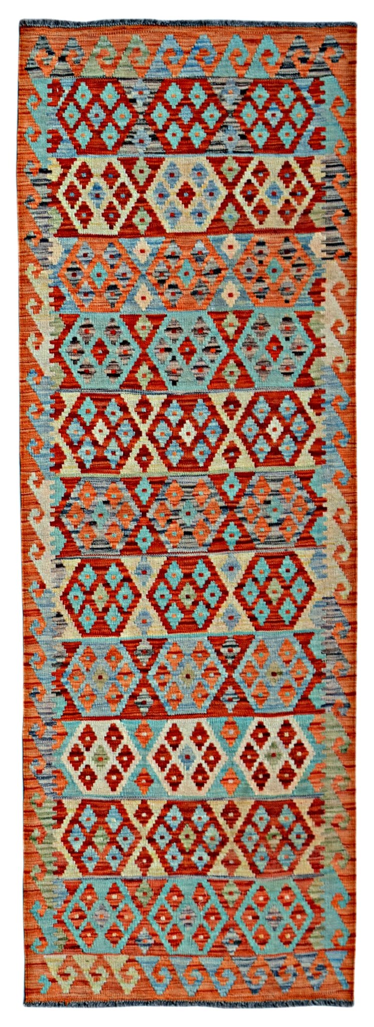 Handmade Maimana Killim Hallway Runner | 246 x 83 cm | 8'1" x 2'9" - Najaf Rugs & Textile