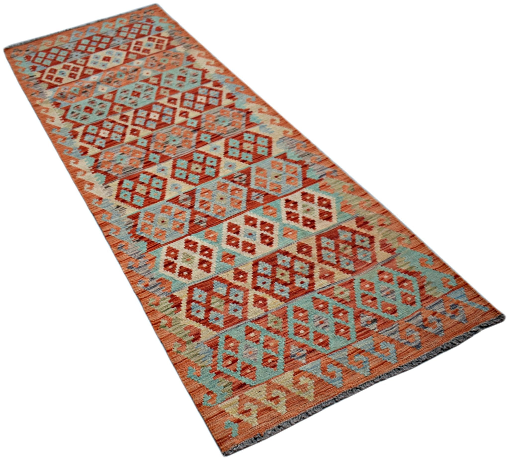 Handmade Maimana Killim Hallway Runner | 246 x 83 cm | 8'1" x 2'9" - Najaf Rugs & Textile