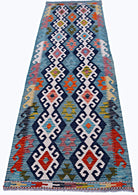 Handmade Maimana Killim Hallway Runner | 248 x 86 cm | 8'2" x 2'10" - Najaf Rugs & Textile