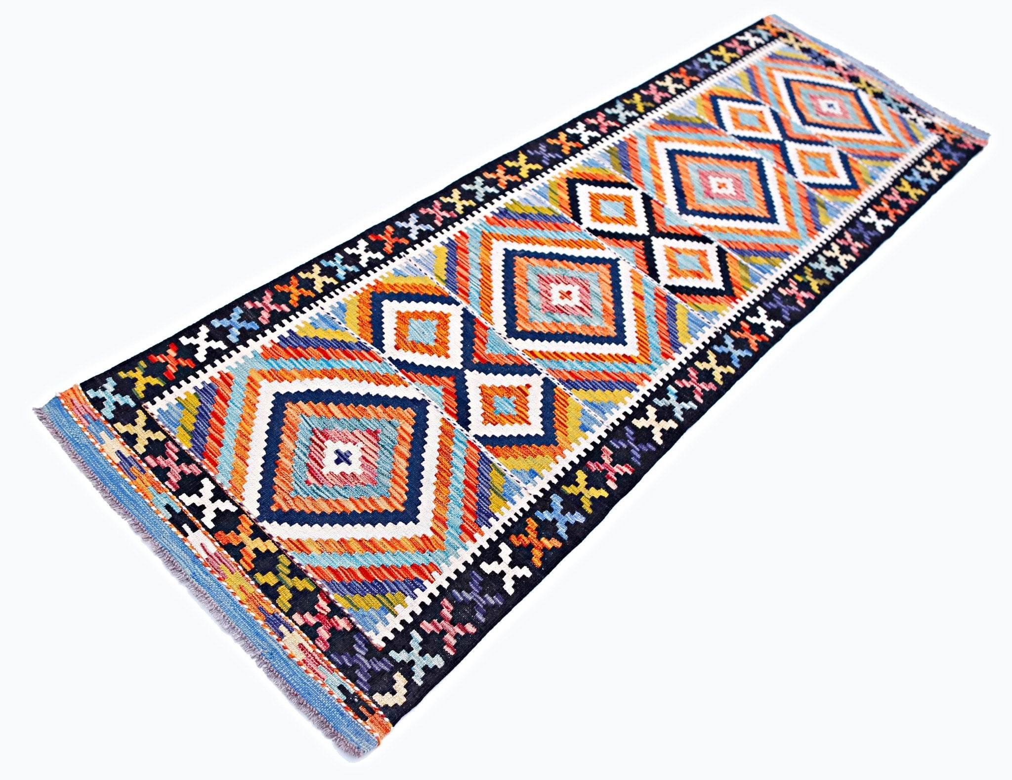 Handmade Maimana Killim Hallway Runner | 250 x 81 cm | 8'3" x 2'8" - Najaf Rugs & Textile