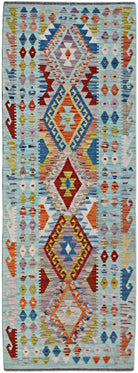 Handmade Maimana Killim Hallway Runner | 253 x 92 cm | 8'4" x 3' - Najaf Rugs & Textile