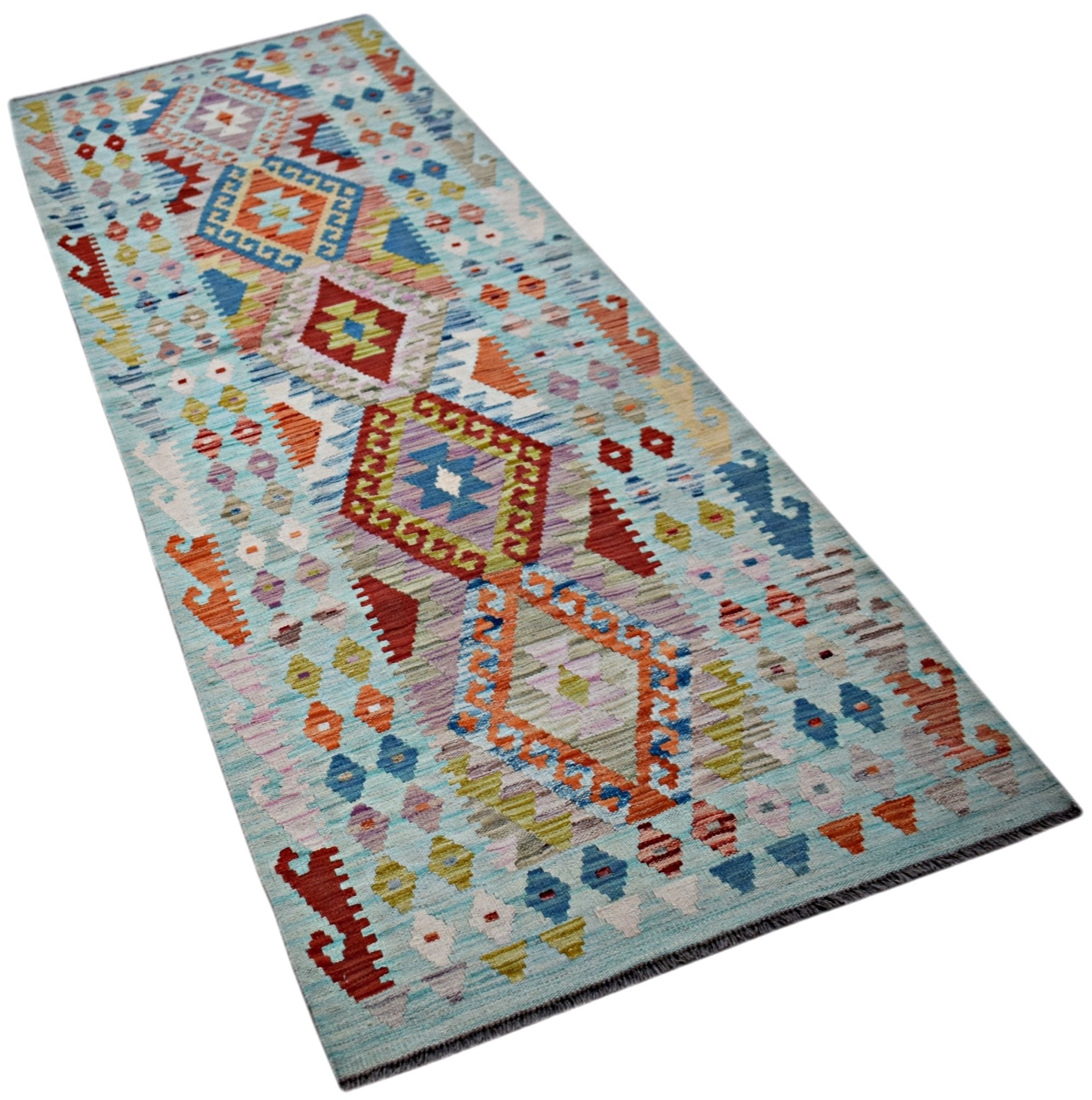 Handmade Maimana Killim Hallway Runner | 253 x 92 cm | 8'4" x 3' - Najaf Rugs & Textile