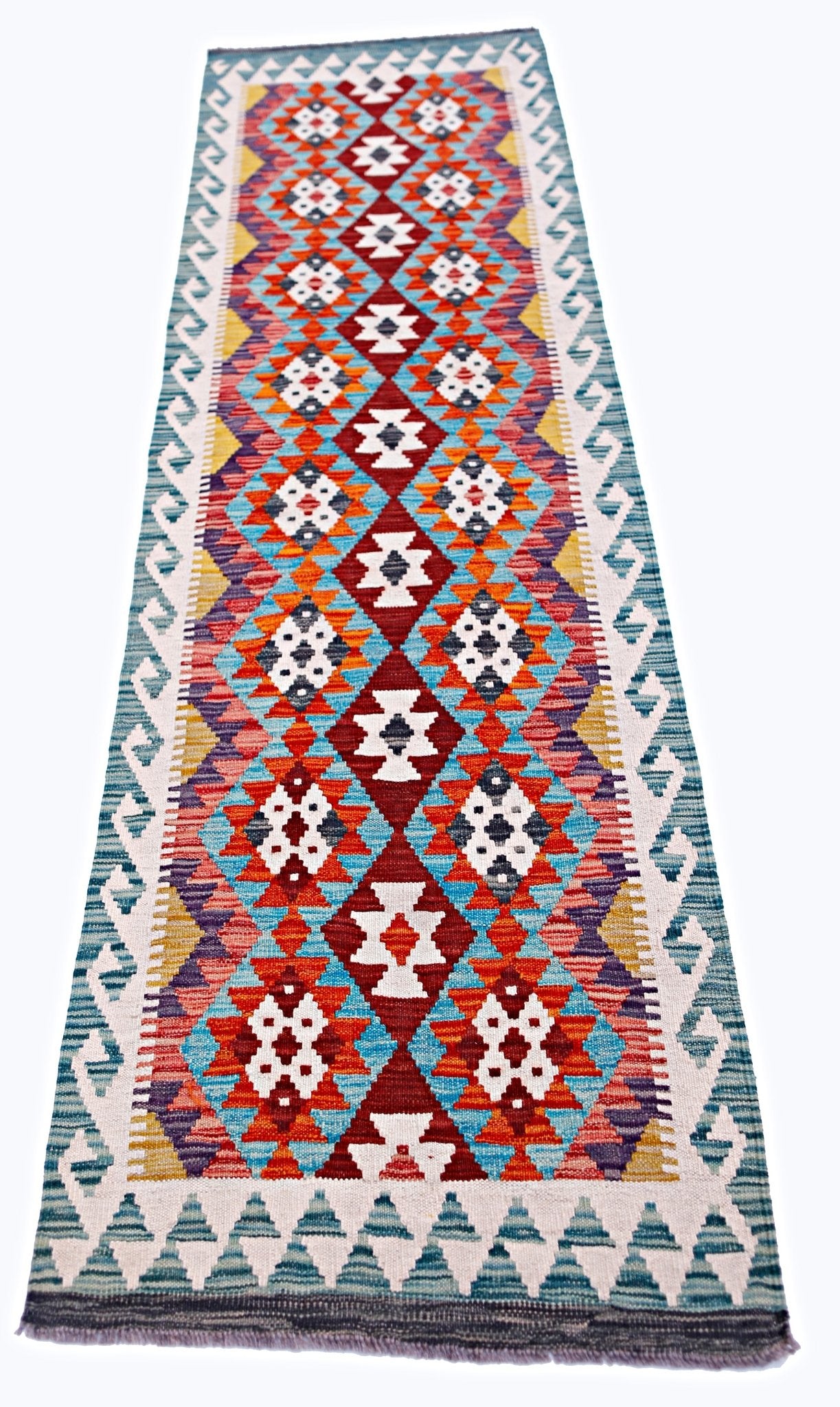 Handmade Maimana Killim Hallway Runner | 254 x 78 cm | 8'4" x 2'7" - Najaf Rugs & Textile