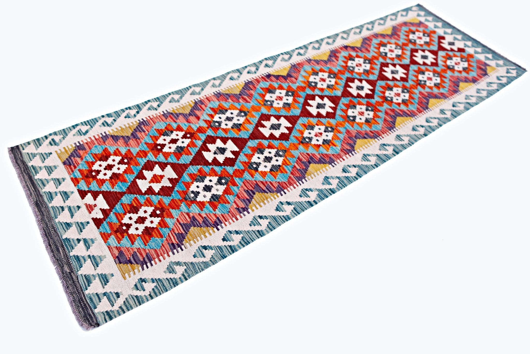 Handmade Maimana Killim Hallway Runner | 254 x 78 cm | 8'4" x 2'7" - Najaf Rugs & Textile