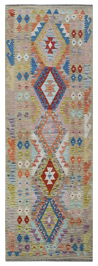 Handmade Maimana Killim Hallway Runner | 254 x 93 cm | 8'4" x 3'1" - Najaf Rugs & Textile