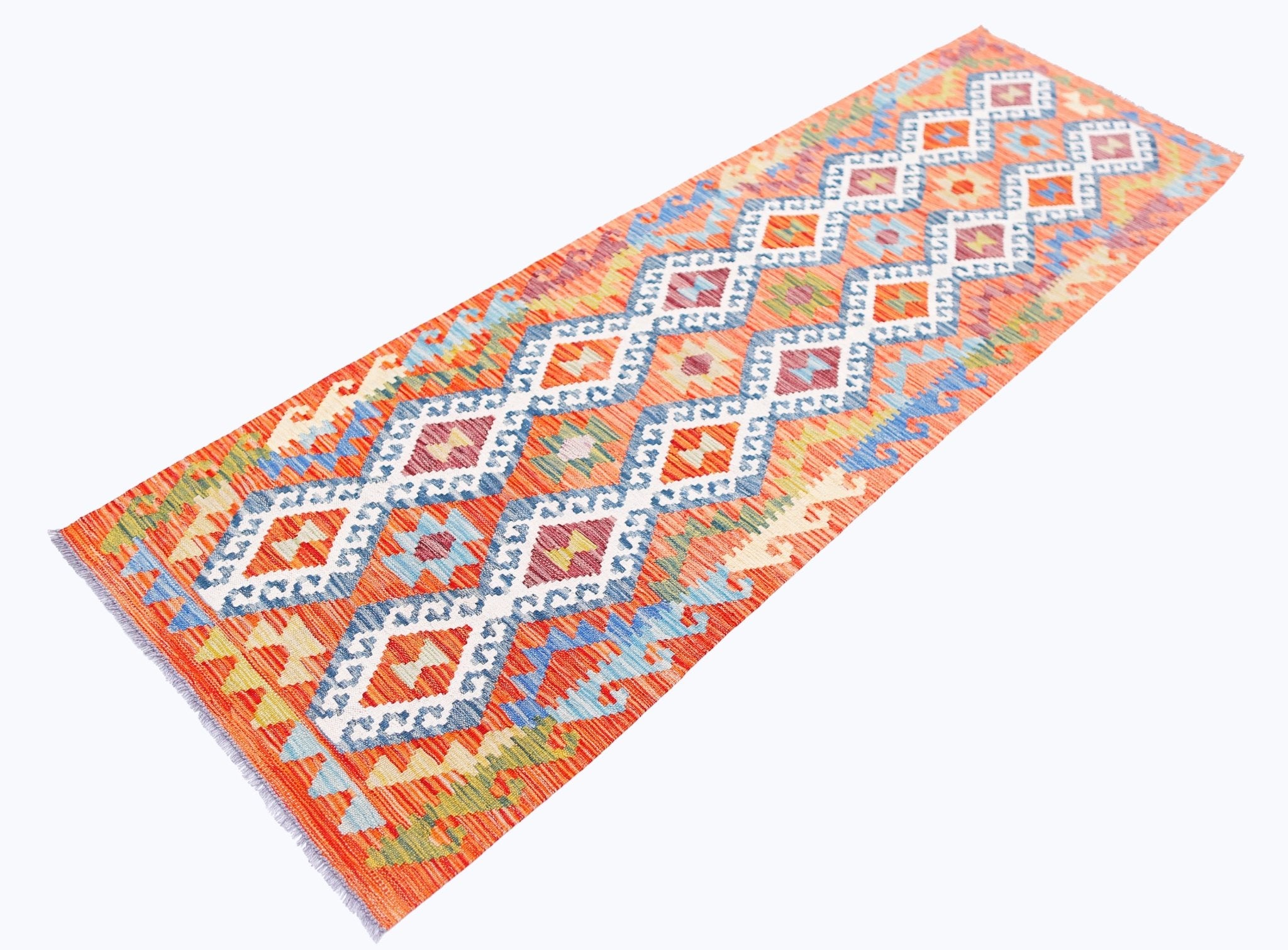 Handmade Maimana Killim Hallway Runner | 259 x 82 cm | 8'6" x 2'9" - Najaf Rugs & Textile