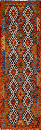 Handmade Maimana Killim Hallway Runner | 259 x 82 cm | 8'6" x 2'9" - Najaf Rugs & Textile