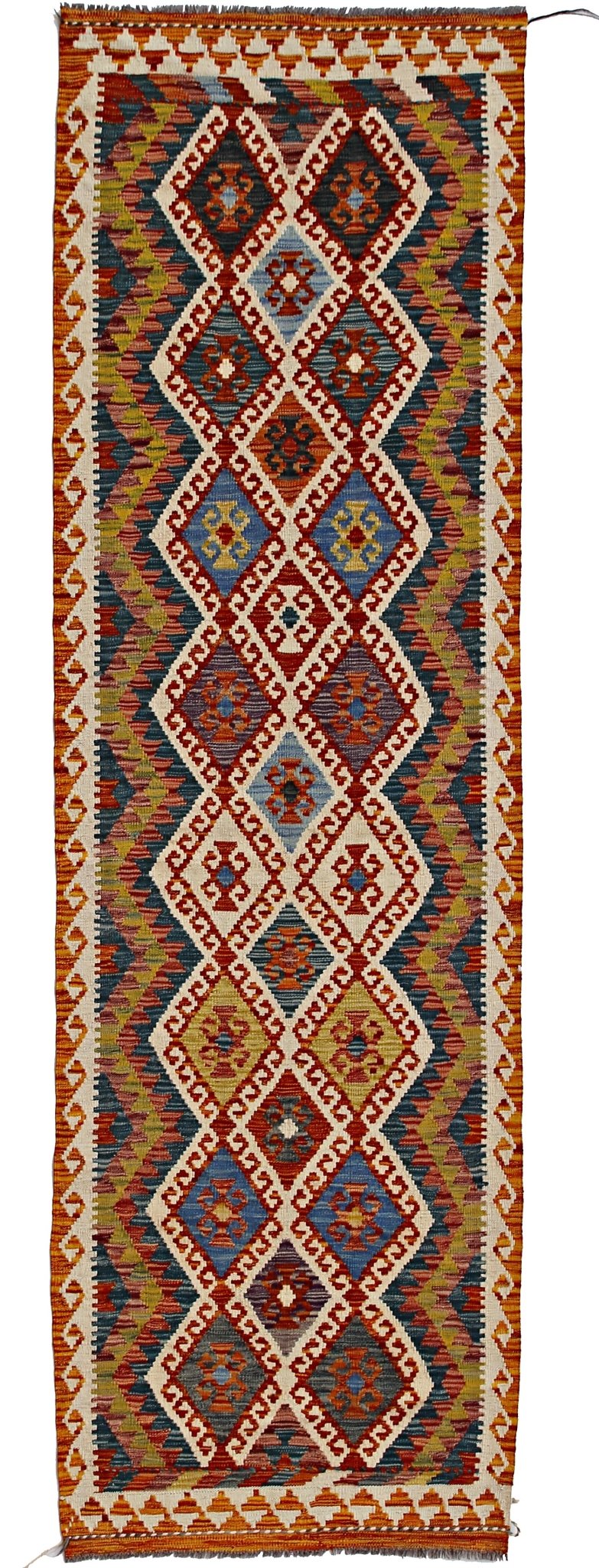 Handmade Maimana Killim Hallway Runner | 285 x 84 cm | 9'4" x 2'9" - Najaf Rugs & Textile