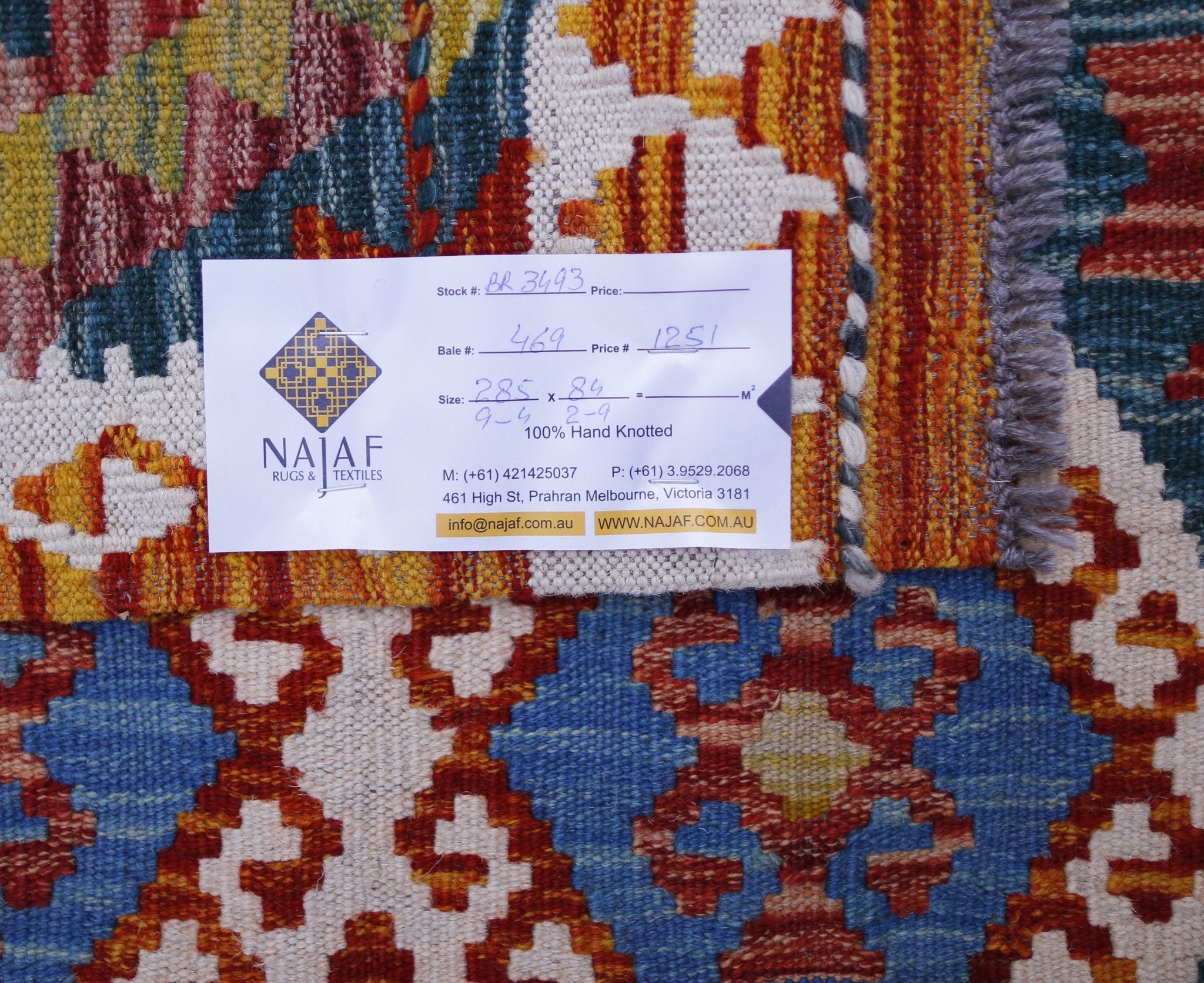 Handmade Maimana Killim Hallway Runner | 285 x 84 cm | 9'4" x 2'9" - Najaf Rugs & Textile