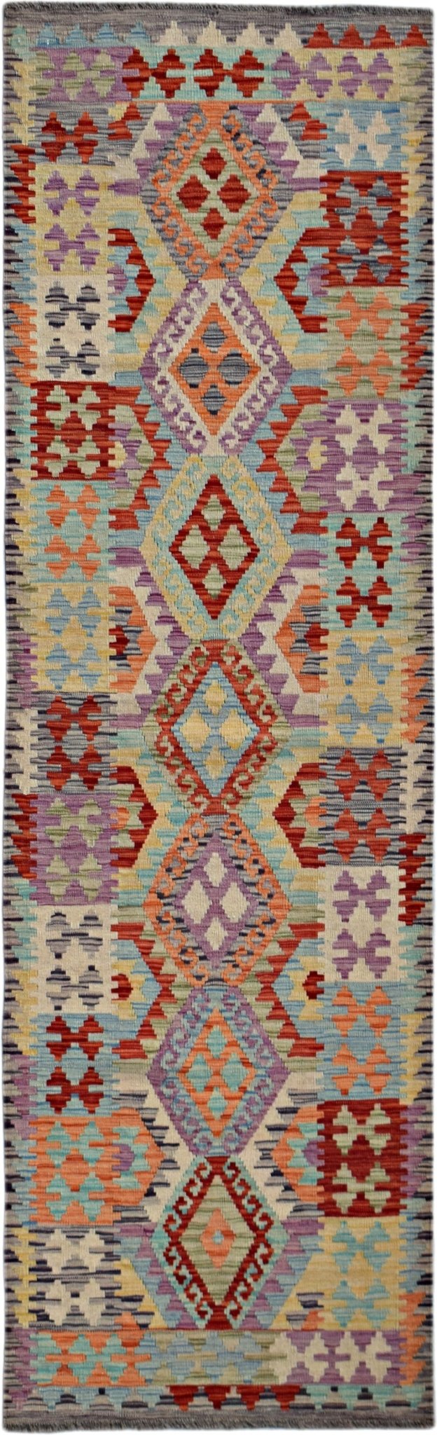 Handmade Maimana Killim Hallway Runner | 285 x 86 cm | 9'4" x 2'10" - Najaf Rugs & Textile