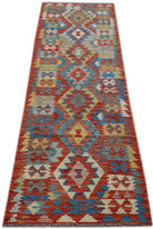 Handmade Maimana Killim Hallway Runner | 289 x 81 cm | 9'6" x 2'8" - Najaf Rugs & Textile