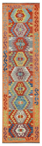 Handmade Maimana Killim Hallway Runner | 290 x 77 cm | 9'6" x 2'6" - Najaf Rugs & Textile