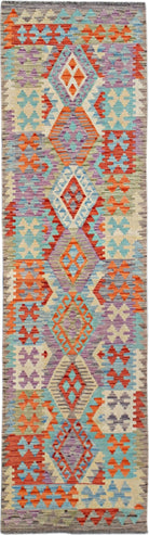 Handmade Maimana Killim Hallway Runner | 290 x 78 cm | 9'6" x 2'7" - Najaf Rugs & Textile