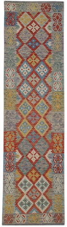 Handmade Maimana Killim Hallway Runner | 290 x 80 cm | 9'7" x 2'7" - Najaf Rugs & Textile