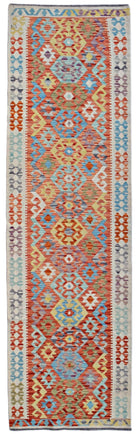 Handmade Maimana Killim Hallway Runner | 290 x 83 cm | 9'7" x 2'9" - Najaf Rugs & Textile