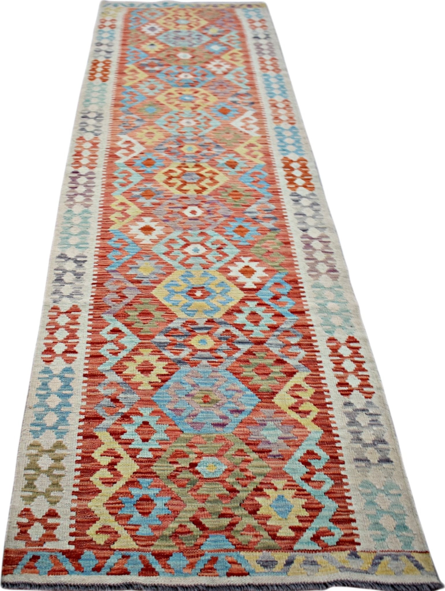 Handmade Maimana Killim Hallway Runner | 290 x 83 cm | 9'7" x 2'9" - Najaf Rugs & Textile