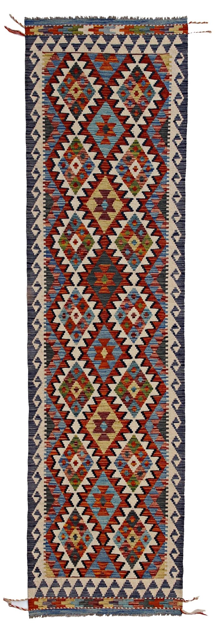 Handmade Maimana Killim Hallway Runner | 292 x 78 cm | 9'8" x 2'7" - Najaf Rugs & Textile