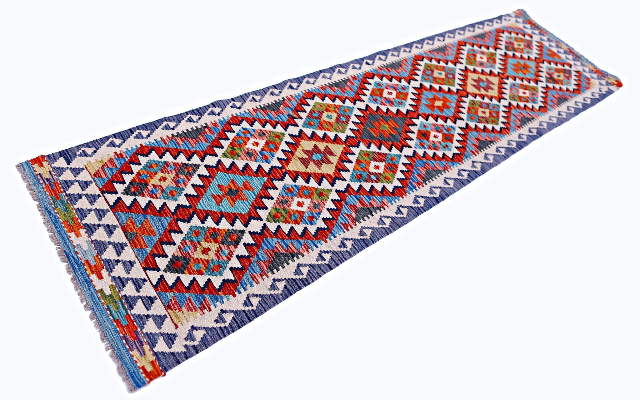 Handmade Maimana Killim Hallway Runner | 292 x 78 cm | 9'8" x 2'7" - Najaf Rugs & Textile