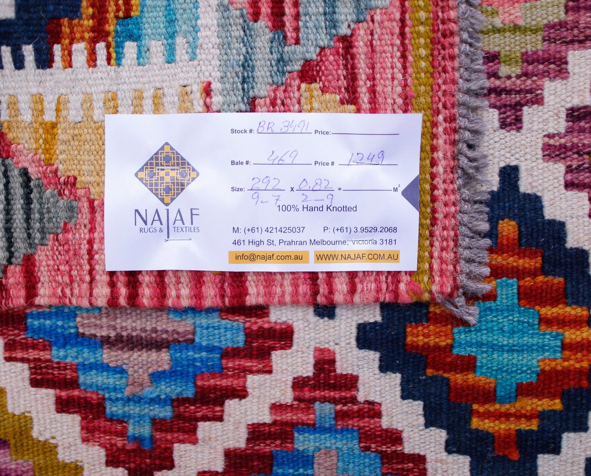 Handmade Maimana Killim Hallway Runner | 292 x 82 cm | 9'7" x 2'9" - Najaf Rugs & Textile