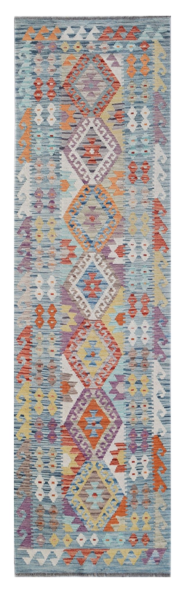 Handmade Maimana Killim Hallway Runner | 297 x 85 cm | 9'9" x 2'10" - Najaf Rugs & Textile