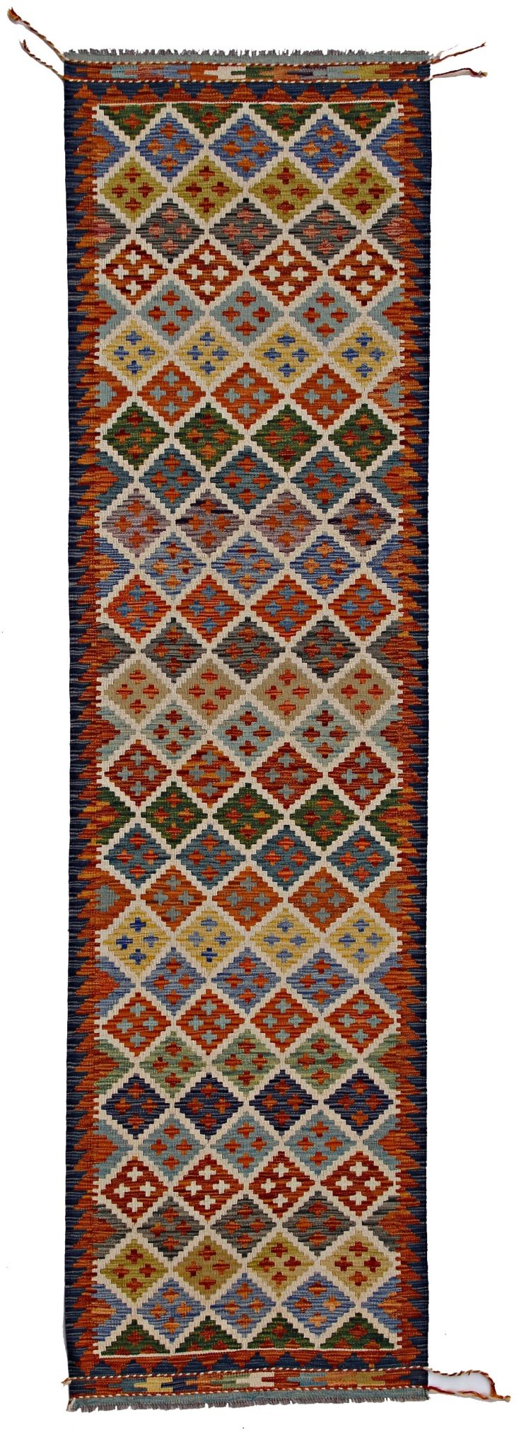 Handmade Maimana Killim Hallway Runner | 299 x 80 cm | 9'10" x 2'8" - Najaf Rugs & Textile