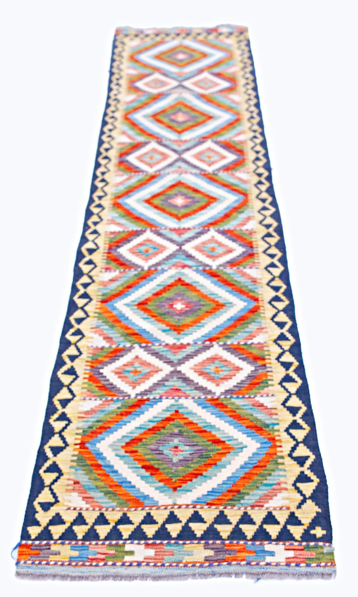 Handmade Maimana Killim Hallway Runner | 300 x 78 cm | 9'10" x 2'7" - Najaf Rugs & Textile