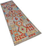 Handmade Maimana Killim Hallway Runner | 301 x 80 cm | 9'10" x 2'8" - Najaf Rugs & Textile