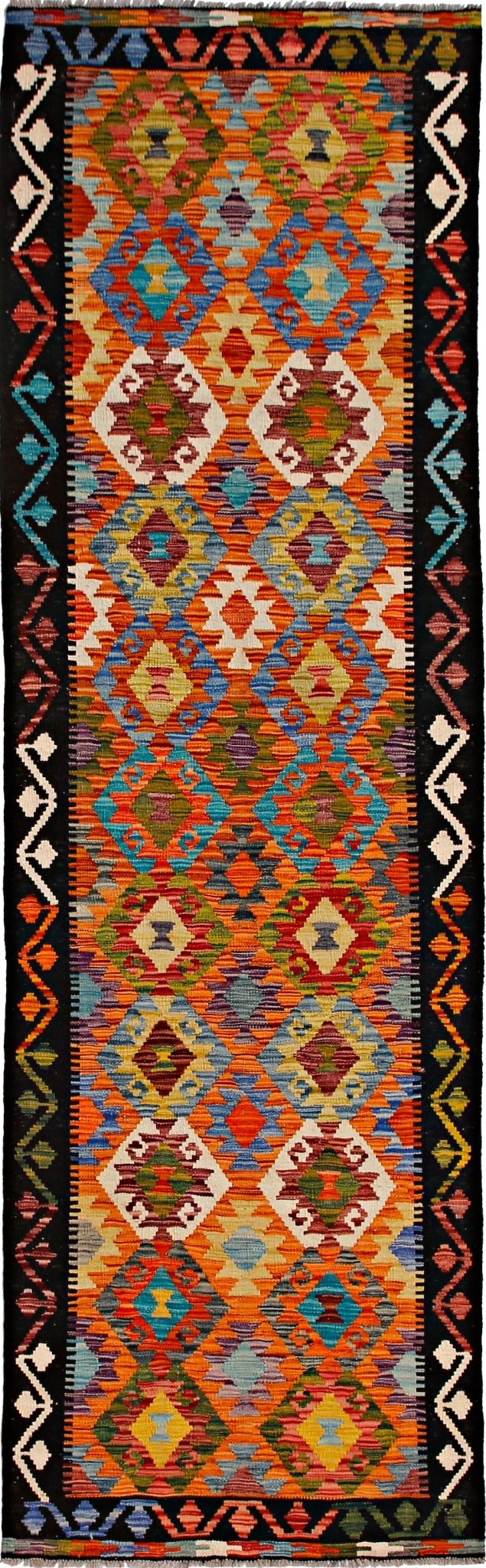 Handmade Maimana Killim Hallway Runner | 302 x 87 cm | 9'11" x 2'10" - Najaf Rugs & Textile