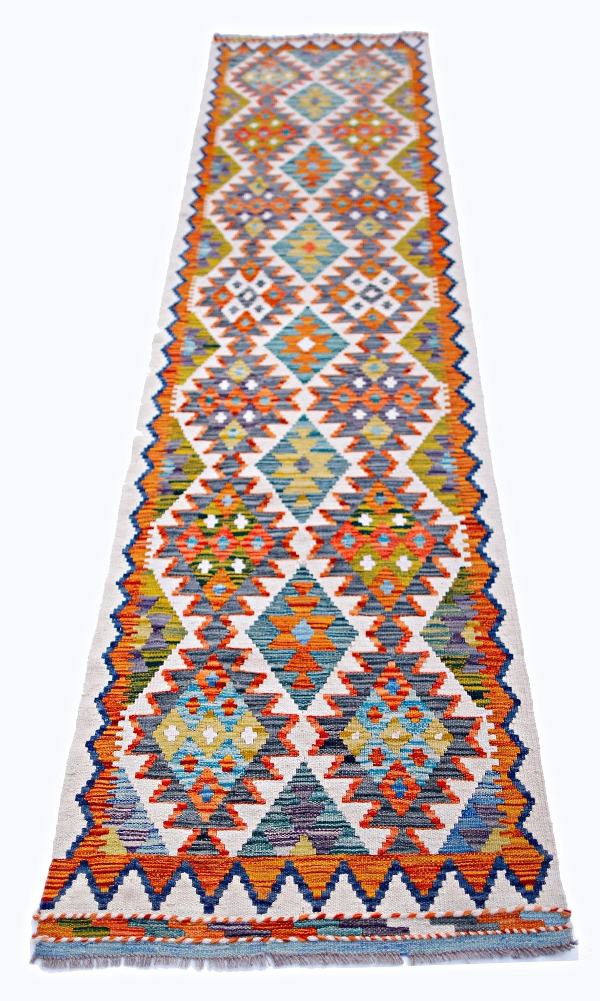 Handmade Maimana Killim Hallway Runner | 305 x 80 cm | 9'10" x 2'8" - Najaf Rugs & Textile