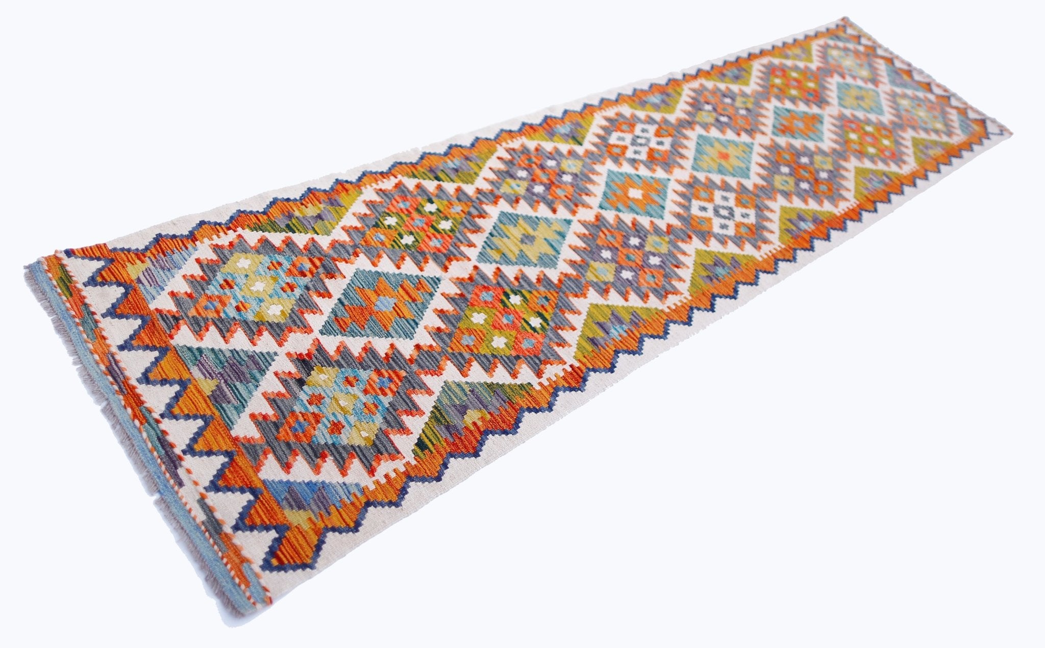 Handmade Maimana Killim Hallway Runner | 305 x 80 cm | 9'10" x 2'8" - Najaf Rugs & Textile