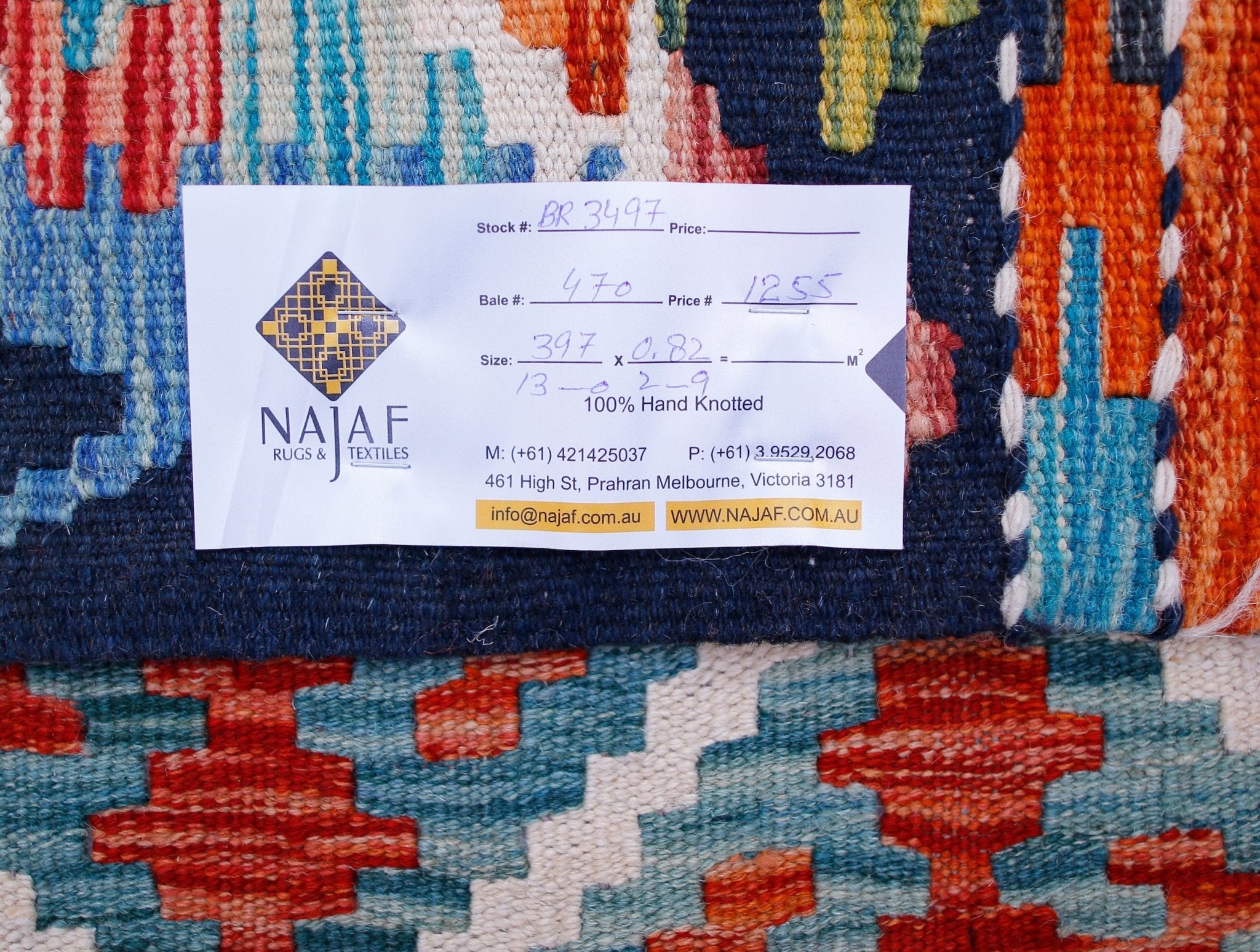 Handmade Maimana Killim Hallway Runner | 397 x 82 cm | 13' x 2'9" - Najaf Rugs & Textile