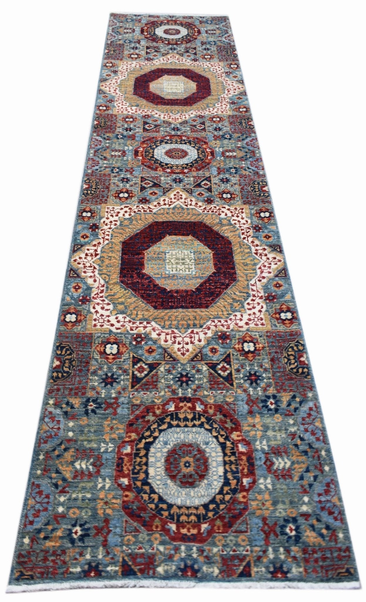 Handmade Mamluk Chobi Hallway Runner | 294 x 75 cm | 9'8" x 2'5" - Najaf Rugs & Textile