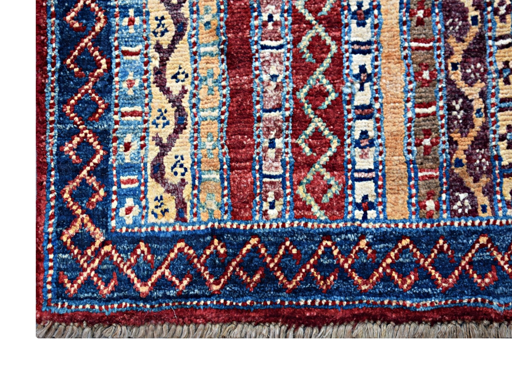 Handmade Mini Afghan Chobi Rug | 100 x 52 cm | 3'3" x 1'9" - Najaf Rugs & Textile